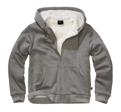 Huvtröja med teddylining för herr – dk.grey_melange