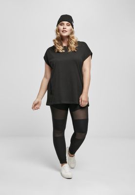 Black leggings in ribbed fabric