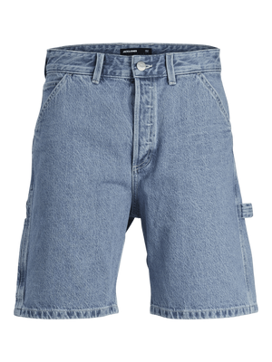 Light blue carpenter shorts in jeans for men