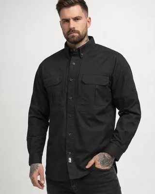 Tactical long-sleeved shirt with ripstop
