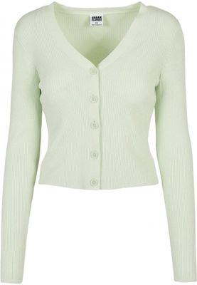 Ladies Short Rib Knit Cardigan