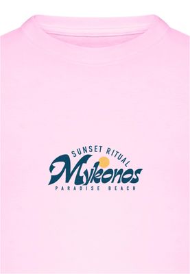 T-shirt i bomullsjersey med mykonos Mood – softpink