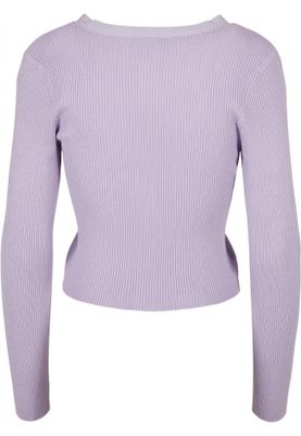 Ladies Short Rib Knit Cardigan