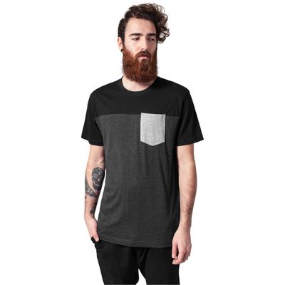 Trefärgad t-shirt med ficka