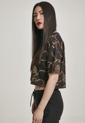 Short t-shirt in luxury pattern ladies
