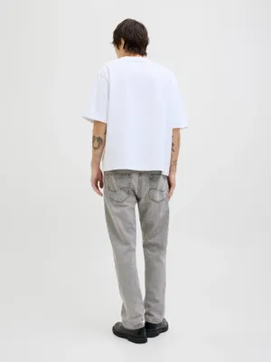 Avslappnade Jeans Herr – CHRIS Grå Denim hög midja