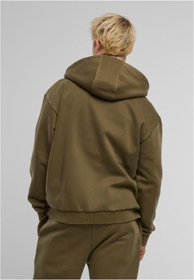 Vintage Heavy Zip Huvtröja för herr – warmkhaki
