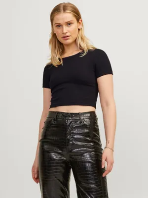 Rundhalsad Kortärmad T-shirt med Stretch Fit