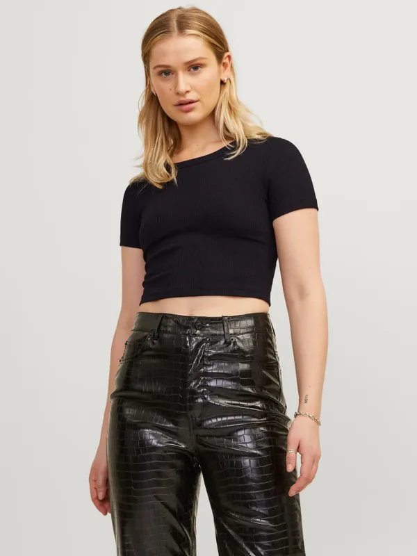 Rundhalsad Kortärmad T-shirt med Stretch Fit