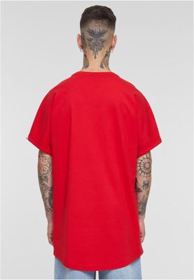 Long Shaped Turnup Tee Cityred