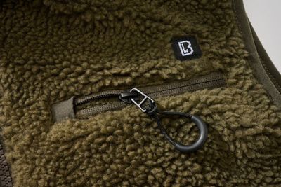 Vest in teddy fleece - olive