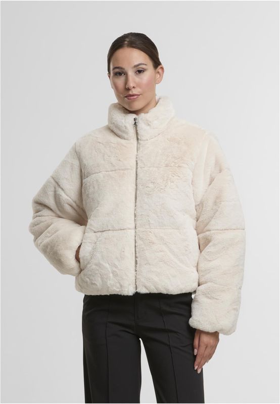 Faux Fur Pufferjacka för dam – Whitesand
