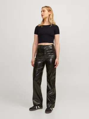 Rundhalsad Kortärmad T-shirt med Stretch Fit