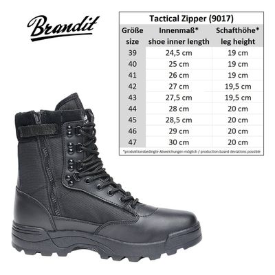 Tactical boots zipper