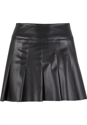 Ladies Synthetic Leather Pleated Skirt