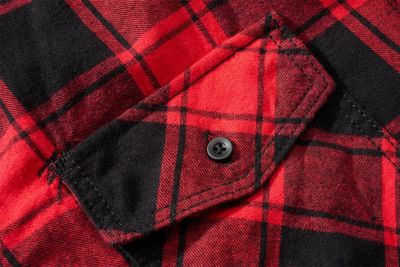 Short-sleeved flannel shirt red/black
