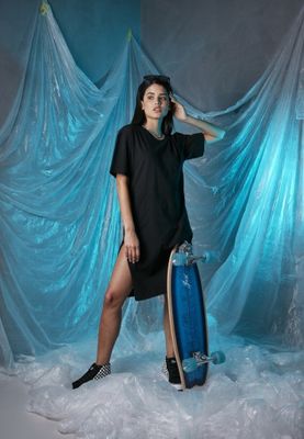 T-shirtklänning med slits