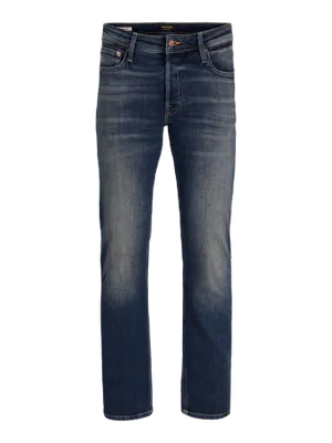 Mörka tapered fit jeans med stretch - MIKE