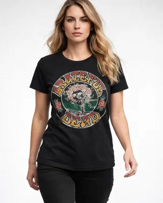 Grateful Dead - Skull & Roses Girly Tee
