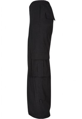 Wide nylon cargo pants for women