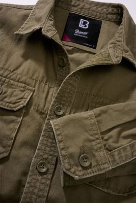 Long-sleeved vintage shirt olive - Ladies