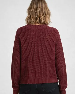 Stickad tröja dam i cherry oversize – UC