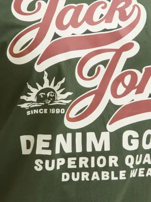 Grön T-shirt med tryck herr plus size – Jack & Jones