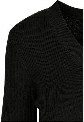 Ladies Short Rib Knit Cardigan