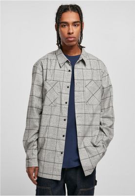 Long Oversized Checked Greyish Shirt