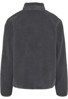 Sporty fleece jacket for men with zipper and breast pocket