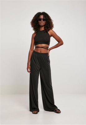 Ladies Rib Trapeze Cropped Top