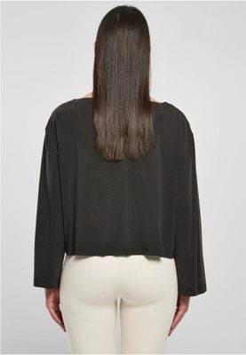 Ladies Short Modal Bateau Necklinie Longsleeve