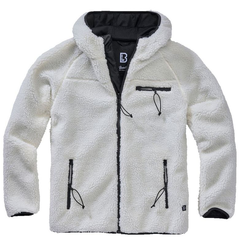 White teddy jacket hooded - men