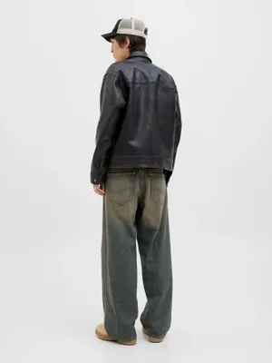 Wide Fit Original Jeans Herr – DAVE Blå Denim med Hög Midja