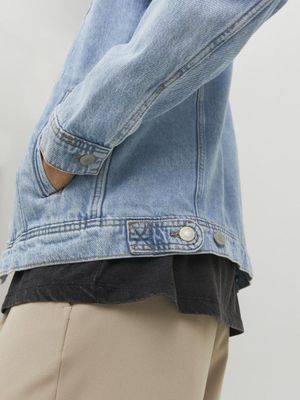 Light blue denim jacket for men