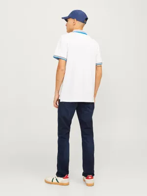 Mörkblå lätt tvättade slim fit jeans - GLENN