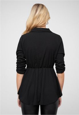 Ruffle blouse with buttons and belt