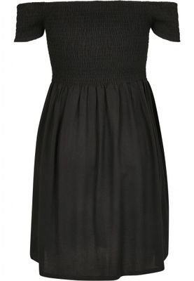 Short dress with bare shoulders