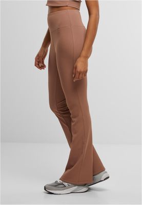 Utsvängda Leggings med Bred Midja och Delade Sömmar