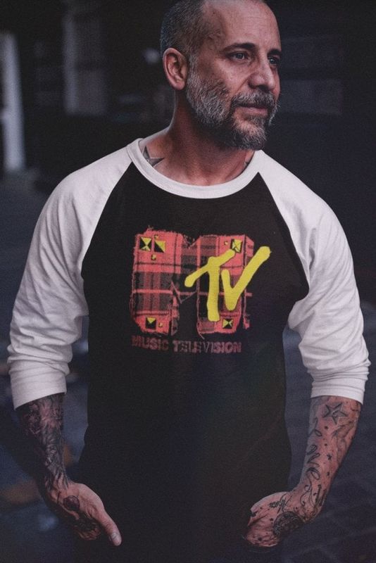 Plaid MTV Baseball 3/4 Sleeve Tee