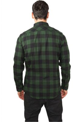 Flanelskjorte Ternet Sort/Mørkegrøn
