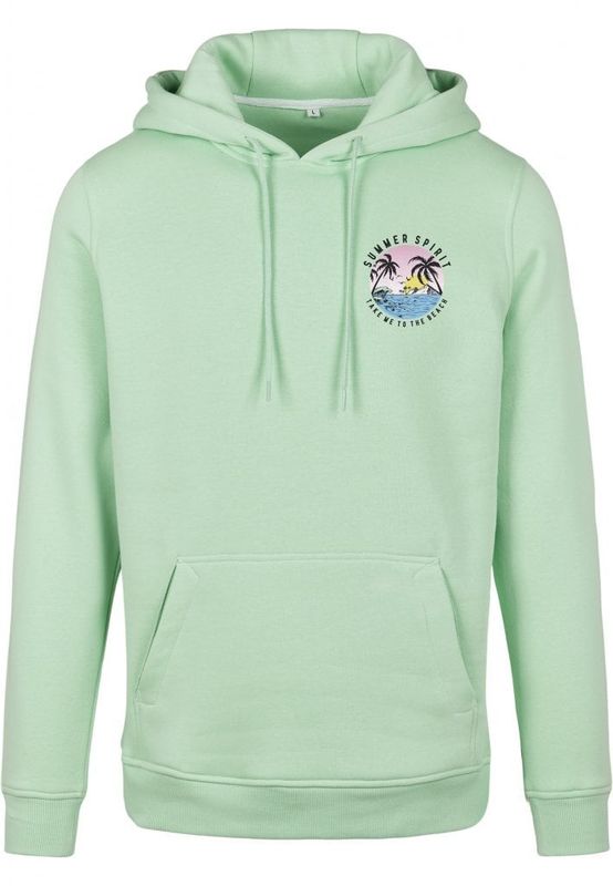 Mint green hoodie with print