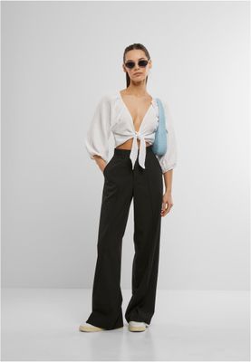 Elegant strukturerad blus med knut