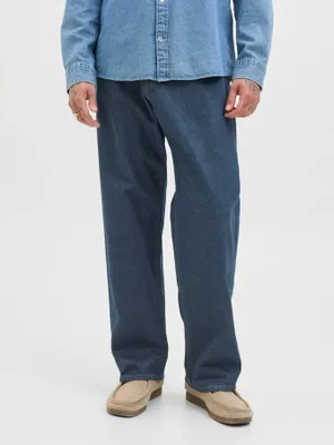 Baggy fit jeans med blå twillväv-struktur - ALEX