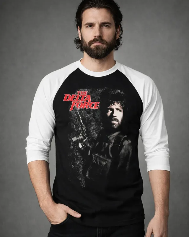 The Delta Force Delta Force Baseball 3/4 Sleeve T-shirt herr i whiteblack