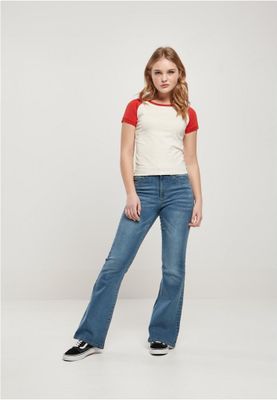 Ladies Organic Stretch Short Retro Baseball Tee