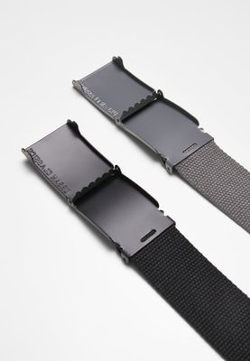 Colored Buckle Canvas Belt 2-Pack