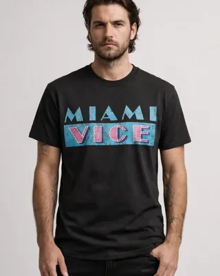 Miami Vice Distressed Logo T-Shirt
