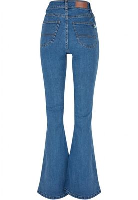 Ladies Organic High Waist Flared Denim Pants
