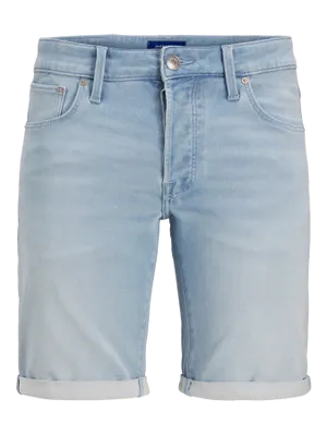 Ljusblå jeansshorts herr – regular fit med stretch